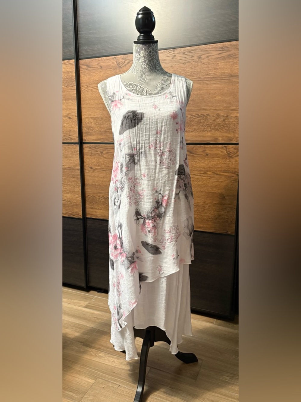 Annabella White Floral High-Low Sleeveless Dress